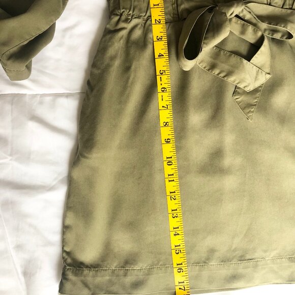 ZARA Olive Green Belted Button Shirt Mini Dress S - Picture 6 of 11